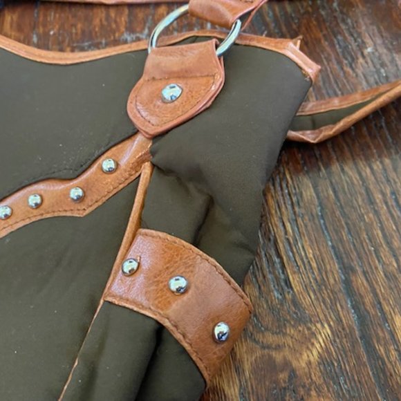 NWT * Canyon Sky SOUTHWEST Brown SHOULDER BAG Concho + Tigers Eye PEARL Necklace - Picture 6 of 10